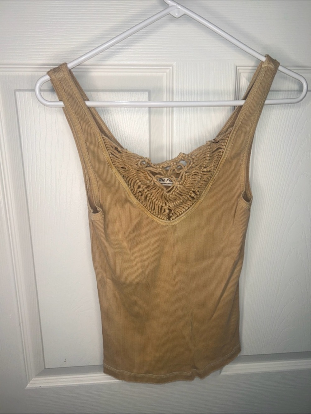 We the free Women’s Tan CrochetTank Top sz S pre loved